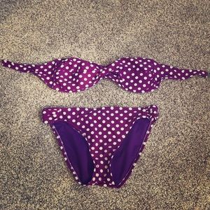 Purple polka dot bikini